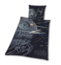 Star Wars Bettwäsche Biber Todesstern Luke Yoda 100% Baumwolle 135 x 200 cm