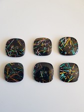 Konvolut 6 St. alte Knöpfe Glitzereinlagen Unbenutzt Knopf Sammler True Vintage 