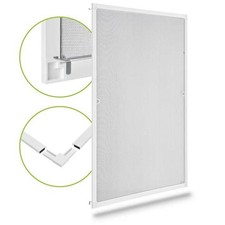 Fliegengitter Insektenschutz Fenster Alu Rahmen Bausatz Weiß 110x130 cm B-WARE