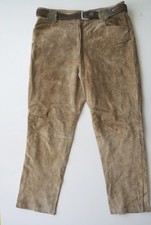 Lange Lederhose Gürtel Schweinsleder Landhaus grau wenig getragen Gr.26 / 52