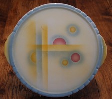 Tortenplatte, Spritzdekor, Art deko, Bauhaus,geometrisches Muster