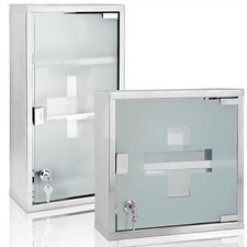 DEUBA Medizinschrank Edelstahl abschließbar Arzneischrank Hausapotheke Schrank