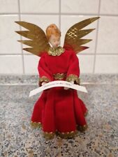 Engel Rauschgoldengel im roten Samtkleid mit Spitze 14 cm - Hosianna in der Höhe