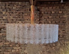 Doria Deckenlampe 60er 70er Jahre, Eisglas