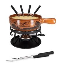 Käsefondue-Set 6 Personen Nouvel  SWISS ALPS  Design braun 22cm Limited Edition