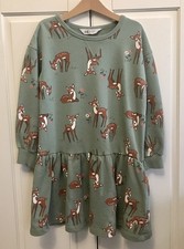 H&M Kleid 122 128 Mädchen Mint Skandi Reh Bambi