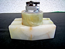 alte schöne Marmor Tisch Raucherset-2-teilig Feuerzeug/Aschenbecher