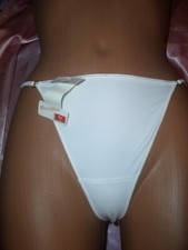 Superglatter Microfaser Nylon String Gr. L weiß Damenstring lejaby Tanga (S43)