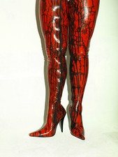 Latex 100% Promotion!! Stiefel schwarz- rot 42-46 Fetisch Domina sexy Poland