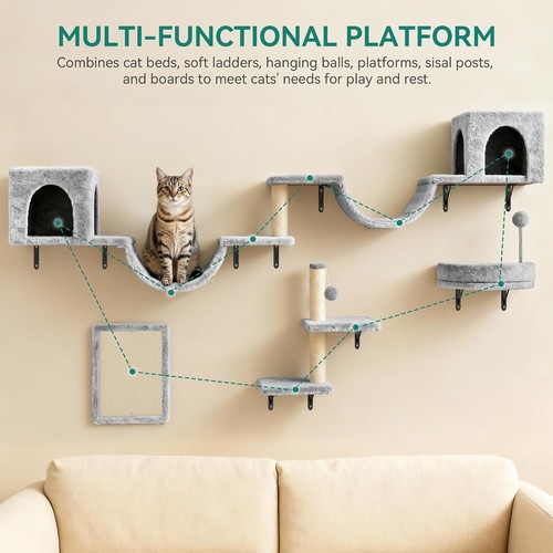 Katzenwand set teilig - katzenwand, 8-teilig