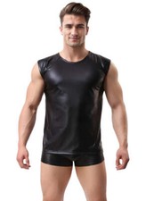 Sexy Herren T-Shirt Lack Leder