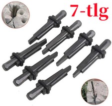 7-tlg Plug Stein Keile Beton Rock Stein Splitter Hand Werkzeug und Feder Shims