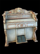 Antikes Miniatur Klavier Barock Stil Gefasst Mechanismus Ca. Um 1900 Unikat Rar