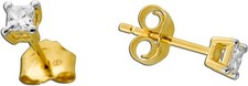 Diamant Ohrstecker 0.20ct Gold 585 14K Lab Grown Diamanten Princess Cut