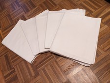 5 reinweiße Vintage Leintücher / Hotellerie Bettlaken 60er Jahre / Tischtücher 