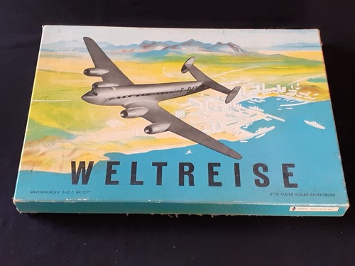 Weltreise altes brettspiel - -,