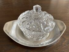 Zuckerdose Marmeladedose Zuckerbehälter Glas Parmesandose m. Deckel Tablett  WMF