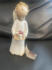 Gilde Engel, Weihnachtsengel Deko, Weiß, mit Geschenk  17 cm Hoch Neu