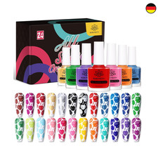 Nail Art Stempeln Set 24 Farben Hochglänzend Nagellack Stampinglack