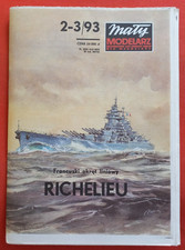Modellbaubogen Maly Modelarz 2-3/93, Battleship RICHELIEU in 1:300