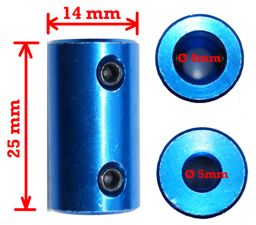 Wellenkupplung 5mm auf 8mm - , zb