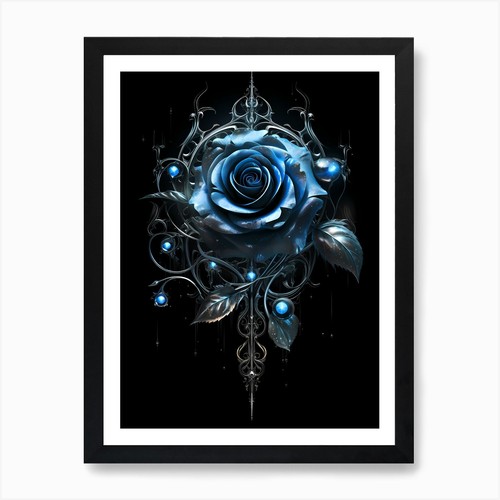 Gothic rose kunstdruck gerahmt - gothic,