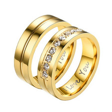 Edelstahl Ring vergoldet