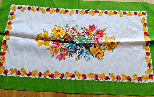 Dekostoff ungesäumt frühling - dekostoff,