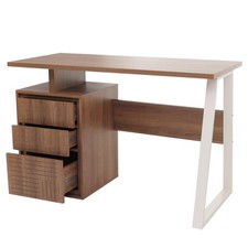 B-Ware Schreibtisch MCW-O32, Schublade, Melamin Holz, 77x118x58cm, braun