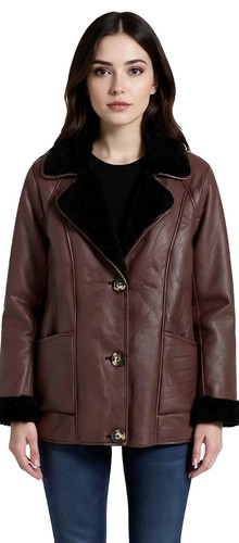 Damen lederimitat jacke - damen, mit
