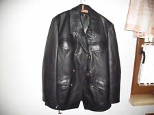 Polizeilederjacke, schwarz