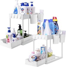 Spülschrank, Küchenschrank Organizer mit Edelstahlrohr, 2 St. Unter Waschbecken