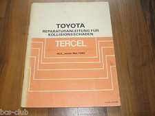 TOYOTA TERCEL L2 1982-1986 KAROSSERIE UNFALL INSTANDSETZUNG WERKSTATT HANDBUCH