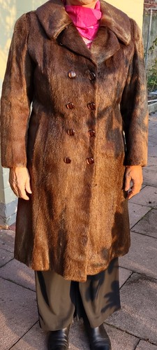 Pelzmantel bisam braun - pelzmantel,