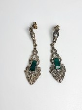 Silber 925 Ohrschmuck Mit Achat Stein & Markasit Elegant