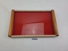 Tablett DDR rot Holz Kunststoff eckig Rufra Wasungen Vintage #258092