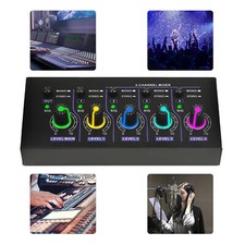 4-Kanal Line Mixer Unterstützung Mono Stereo-Audio-Mischpult Mischer Audiomixer