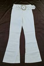 Hose Bootcut Nadelstreifen MISS PETROLIO mit Gürtel weiß Gr. XXS XS 32 34 158