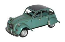 Blechauto Nostalgie Modellauto Oldtimer Citroen 2CV Ente in grün Länge 33 cm