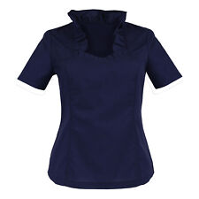 Damen Bluse Mieder Blau Tailliert mit Rüschen  Elegante Bluse Deutschland/Europa