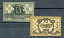 Flensburg 2 Scheine Notgeld /