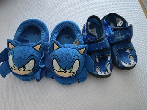 2er set sonic hausschuhe blau - set,