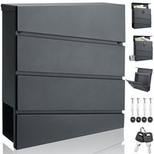 MONZANA® Design Briefkasten Wandbriefkasten Postkasten Zeitungsfach anthrazit