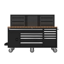 Mobile Werkbank mit Lochwand & Arbeitsplatte (158 cm) | Werktisch, Werkstatt