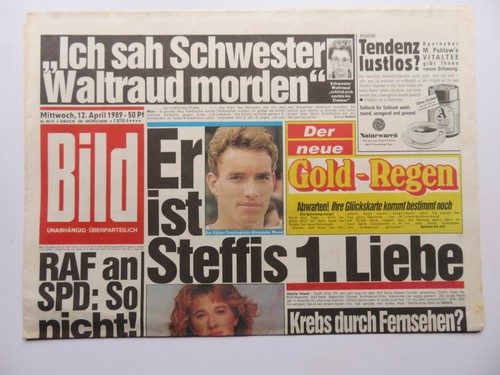 Bild zeitung vom 1989 - zeitung, 12.04.1989
