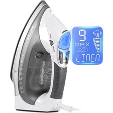 2400 Watt Dampfbügeleisen mit Keramiksohle und LCD-Anzeige für sicheres Bügeln