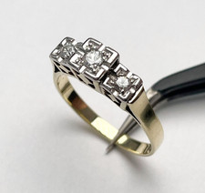 14 K 585 Gold Ring ca. 0,33 ct Brillanten – Art Déco Stil Weiß-/Gelbgold RG 56