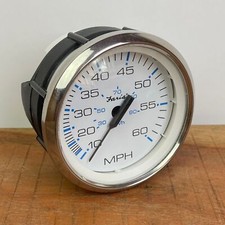 Faria Geschwindigkeitsanzeige Chesapeake weiß Speedometer Edelstahl Blende 85mm