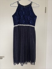 Mädchen Kleid Kommunion Hochzeit Festlich Party mit Pailletten Gr. 146/152