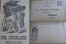 Reklame-PK um 1880, Schokolade Ph. SUCHARD --- Bonbonfabrik Weckerle & Beringer